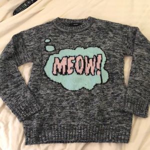 Forever 21 Meow Grey sweater